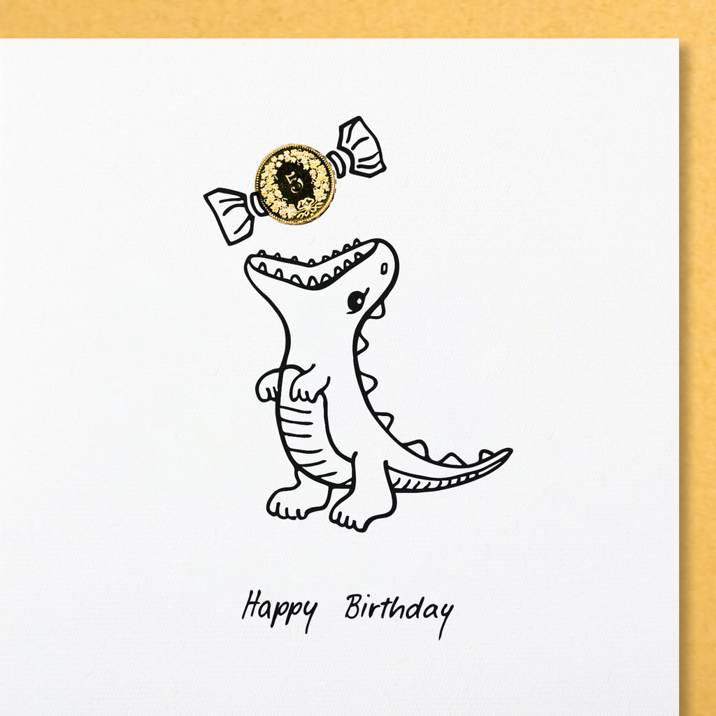 Glückwunschkarte Happy Birthday Dino 5-Rappen