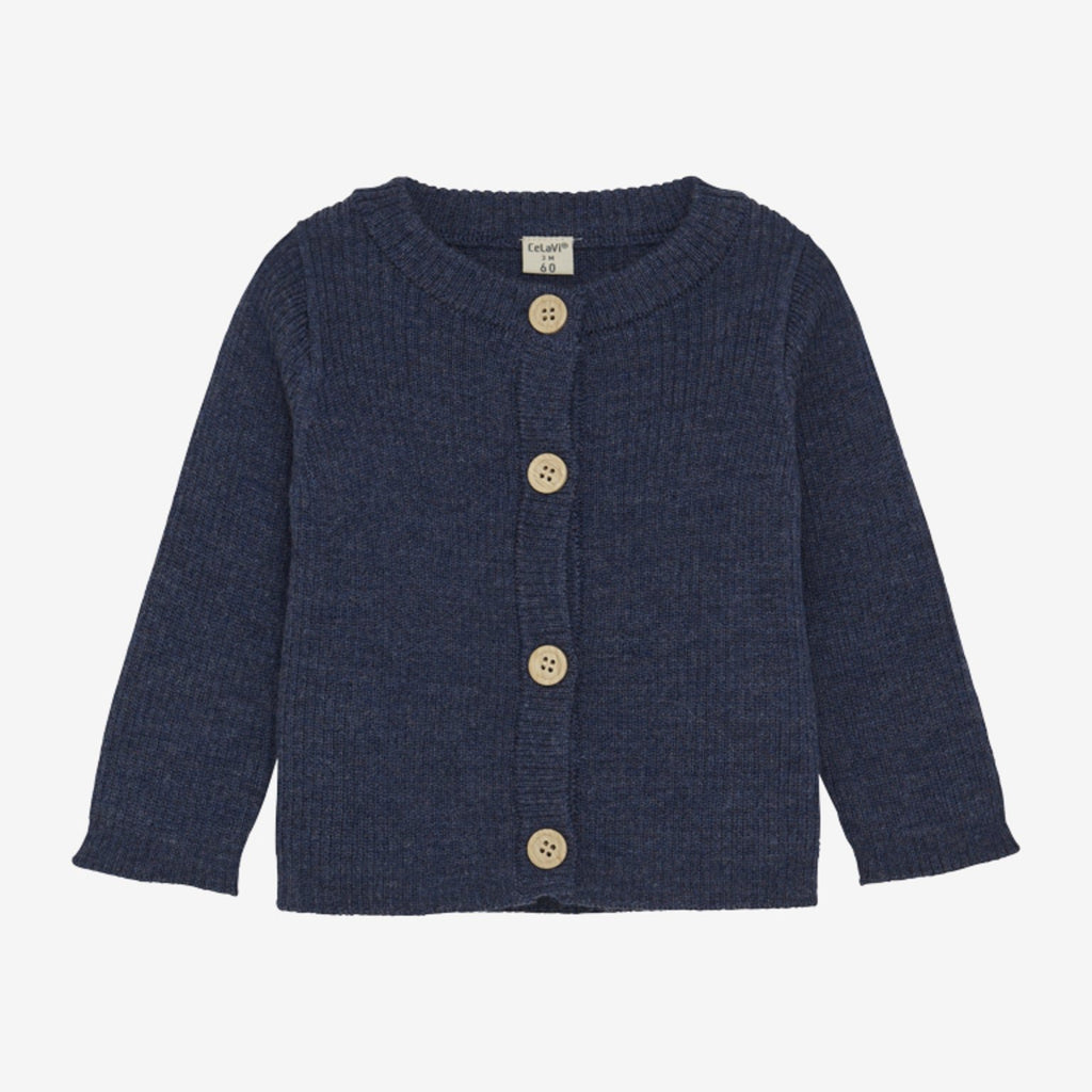 CelaVi Cardigan Baby-Strickjäckchen aus Merinowolle 330576 78932 naval academy melange