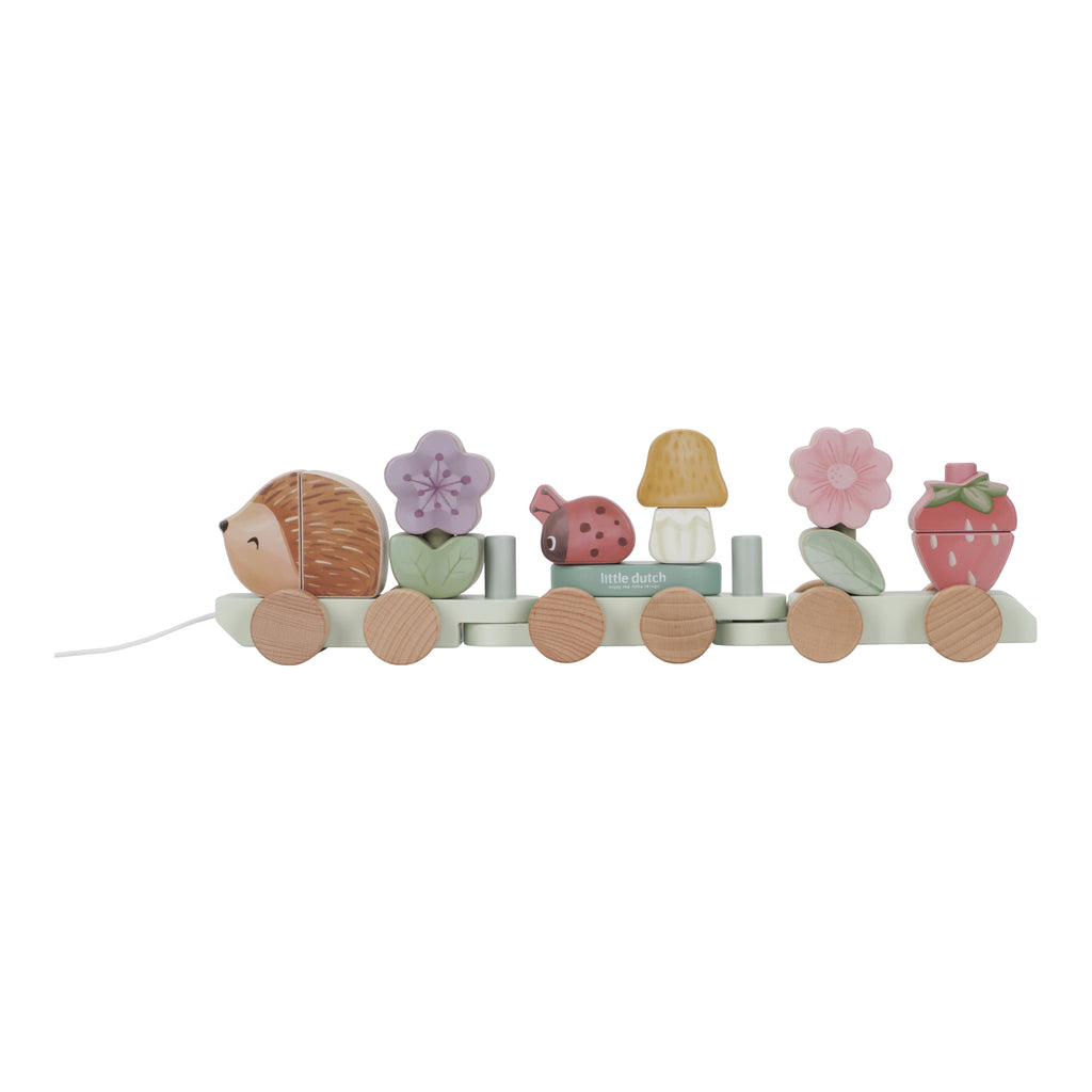 Little Dutch Eisenbahn mit Steckformen Igel Fairy Garden aus FSC Holz LD7335