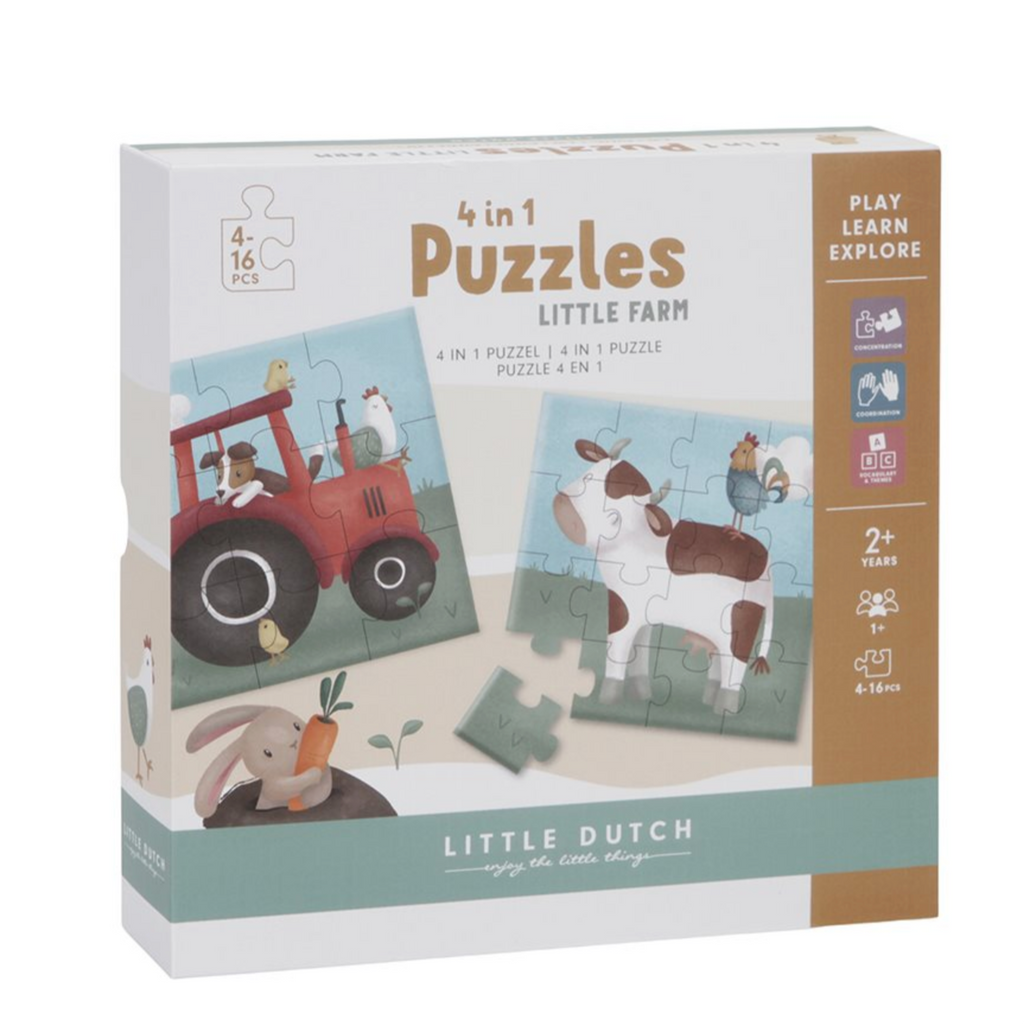 Little Dutch 4 in 1 Puzzle-Set Little Farm LD7153