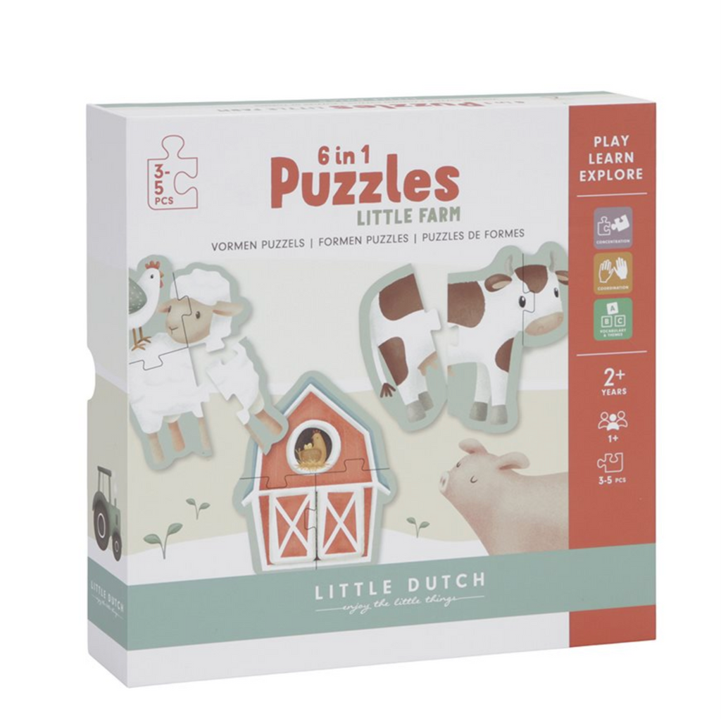 Little Dutch 6 in 1 Puzzle-Set Little Farm LD7148