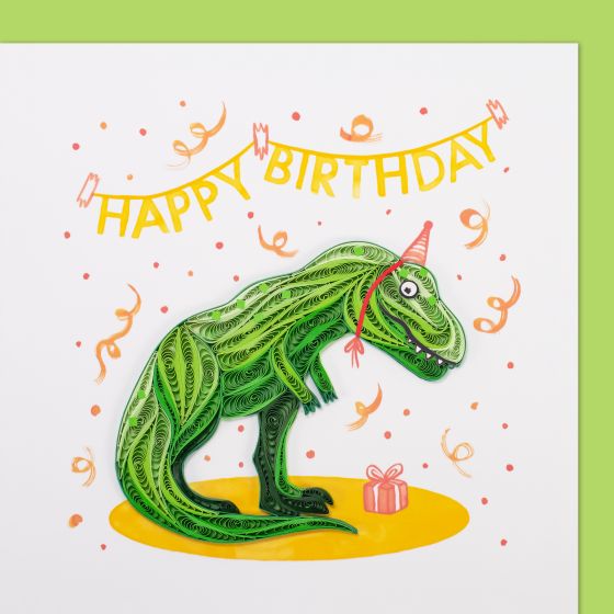 hervorragend Quilling-Karte happy birthday Dinosaurier