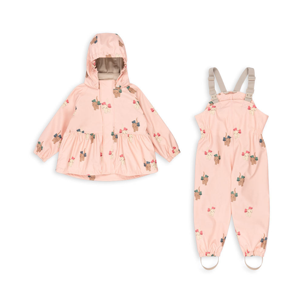 Konges Sløjd Regenanzug Set Palme Bow Kitty Pink KS102312